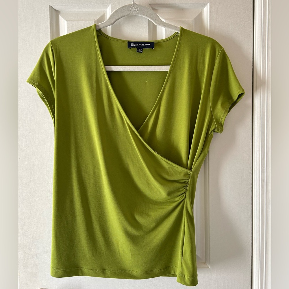 Jones New York Signature Petite Faux Wrap Top Petite Small